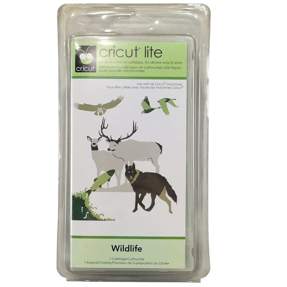 Cricut Lite Wildlife Cartridge 2000165 Green Nature Animal Die Cut 50 Images New